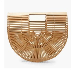 Bamboo wooden purse boho